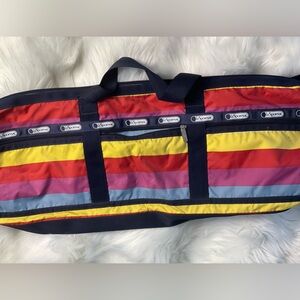 LeSportsac yoga mat bag fun multi color stripes 27” wide x 11” tall